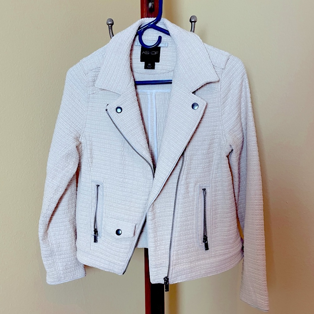 Adelaide AS by DF White Tweed Moto Jacket - XS - Picture 2 of 12